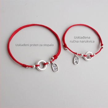 Srebrni anklet za gležanj, ručno pleten, geometrijski dizajn, nacionalni stil, ženski nakit za stopala
