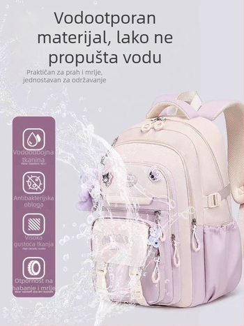 Ruksak za djevojčice, velik kapacitet, ultralagan, Oxford tkanina, za razrede 3–4.