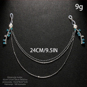 Lanac za tijelo s perlama i kristalnim resicama