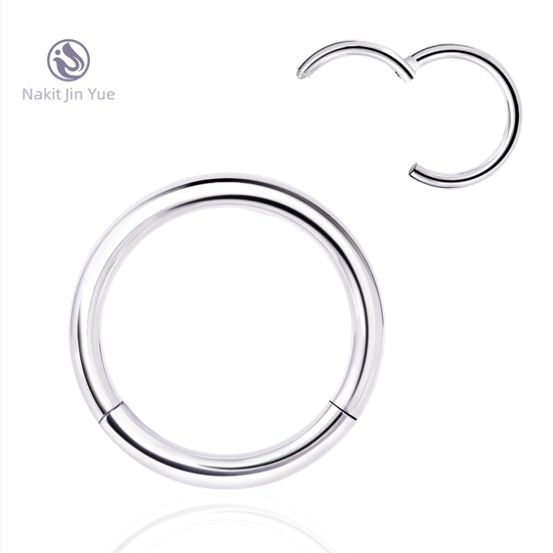 G23 titanij- legure piercing — nosni prsten i ušni piercing, kružni unisex dizajn, vakuumsko prekrivanje, multifunkcionalni nosni septum prsten