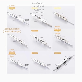 Kvačica od nehrđajućeg čelika za vrata – Tip A, Model: Latch, Površina: vučena žicom, Stil: moderan i jednostavan