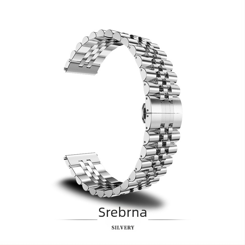 Remen od nehrđajućeg čelika S10 s leptir kopčom za Apple Watch Series 9, Huawei i Samsung – duljina 18,2 cm, kompatibilan s 14/20/22 mm