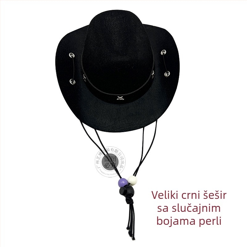 Igračka za kućne ljubimce: kaubojska kapa za mačke i pse, mini kapa s perlicama, pogodna za sva godišnja doba