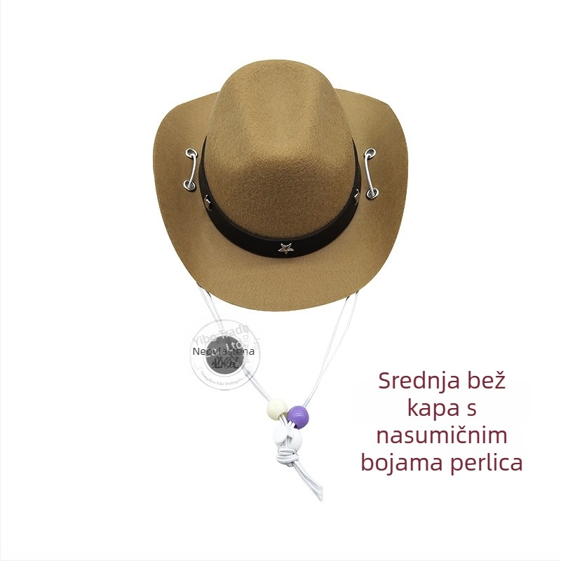 Igračka za kućne ljubimce: kaubojska kapa za mačke i pse, mini kapa s perlicama, pogodna za sva godišnja doba