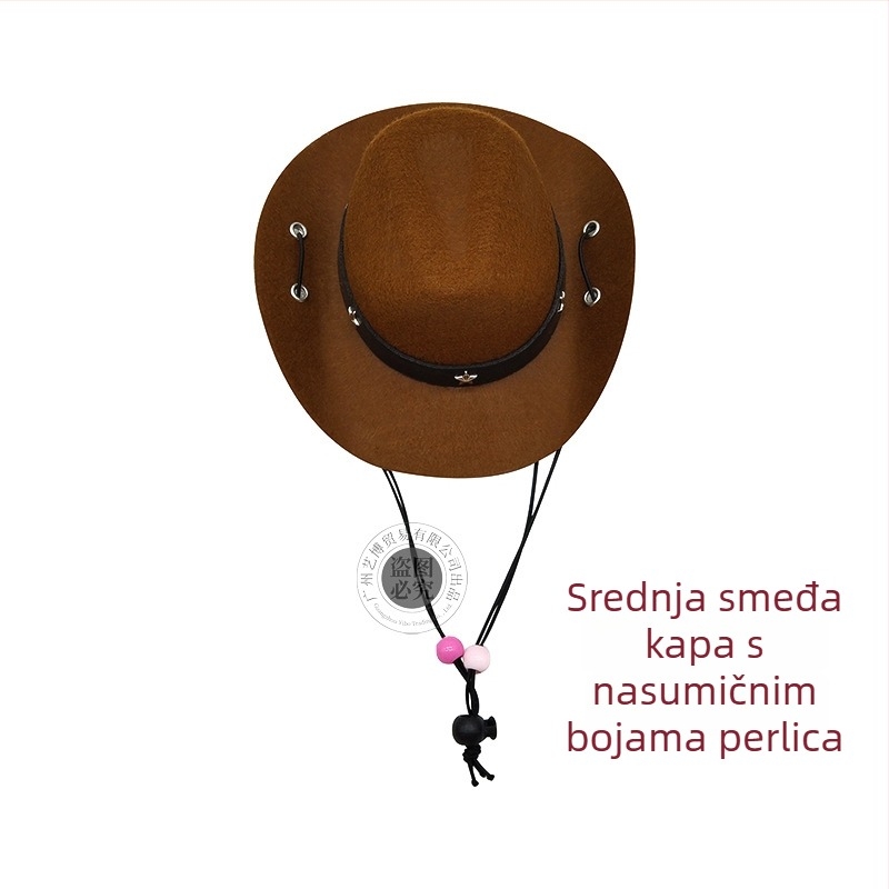 Igračka za kućne ljubimce: kaubojska kapa za mačke i pse, mini kapa s perlicama, pogodna za sva godišnja doba