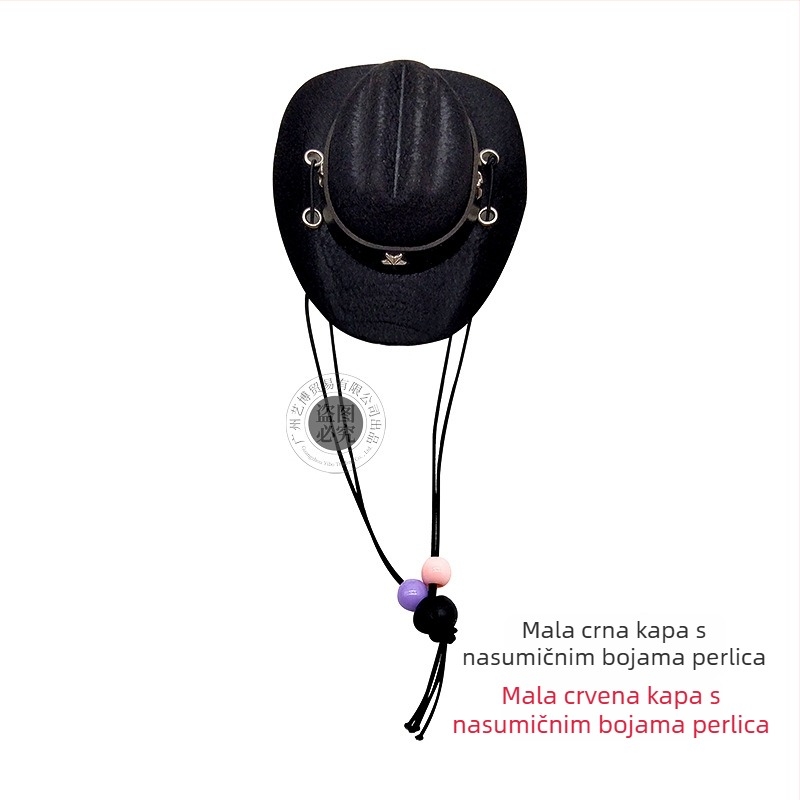 Igračka za kućne ljubimce: kaubojska kapa za mačke i pse, mini kapa s perlicama, pogodna za sva godišnja doba