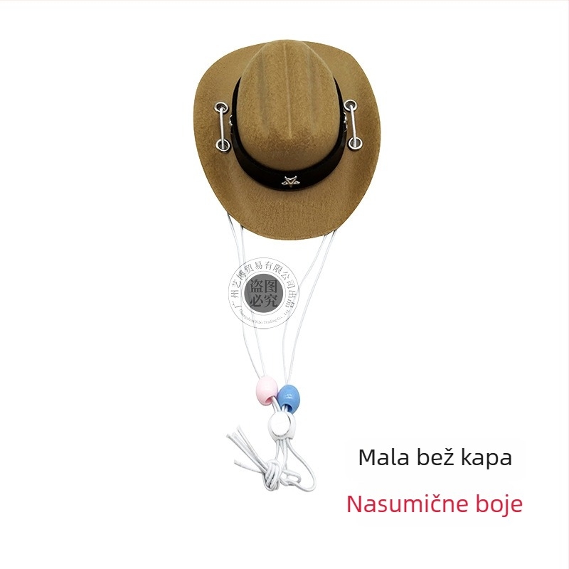 Igračka za kućne ljubimce: kaubojska kapa za mačke i pse, mini kapa s perlicama, pogodna za sva godišnja doba