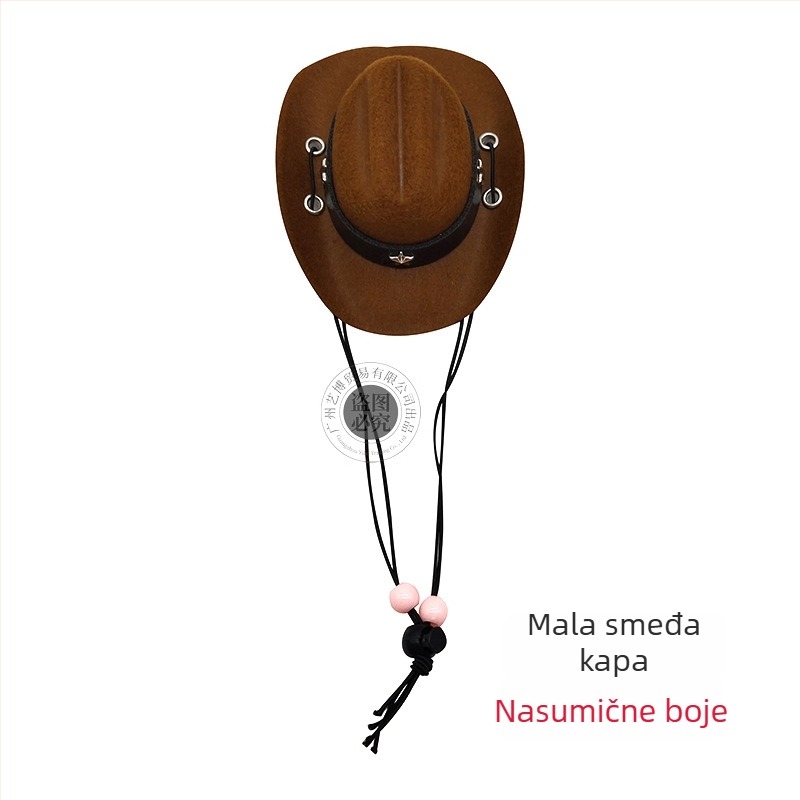 Igračka za kućne ljubimce: kaubojska kapa za mačke i pse, mini kapa s perlicama, pogodna za sva godišnja doba