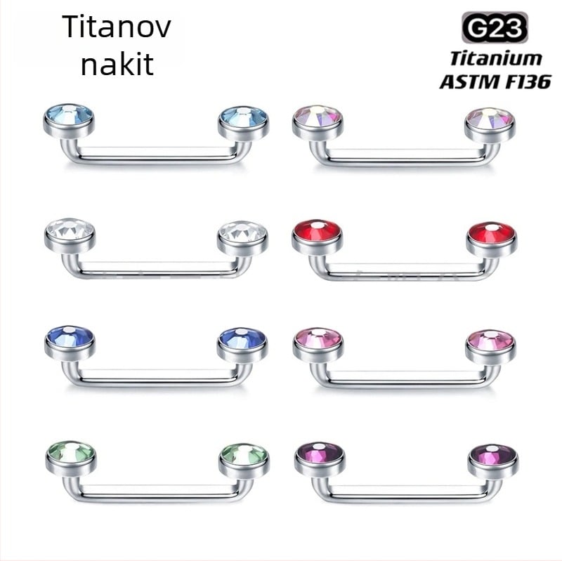 Dreamlee Titan kostni nokat za graft – unisex geometrijski oblik implantata za piercing, češki dijamant, čistoća G23, polirani završetak