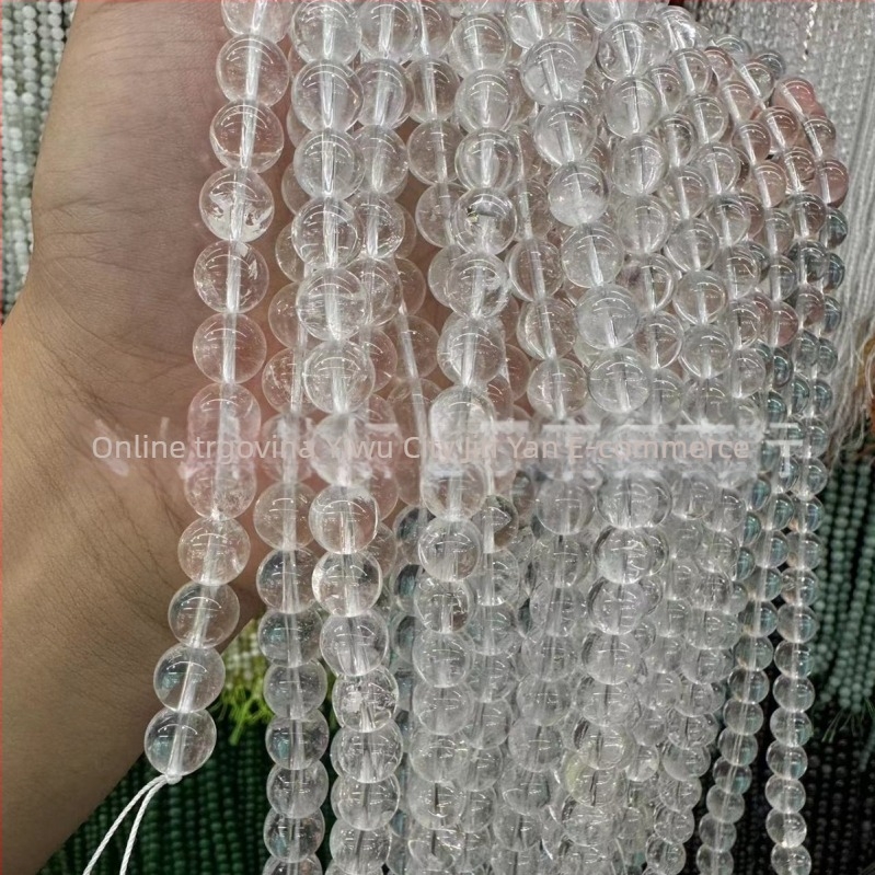 8 mm bijele kristalne perle – prirodne labave perle za DIY nakit, poluproizvodi