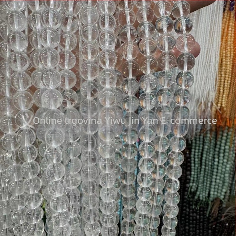 8 mm bijele kristalne perle – prirodne labave perle za DIY nakit, poluproizvodi