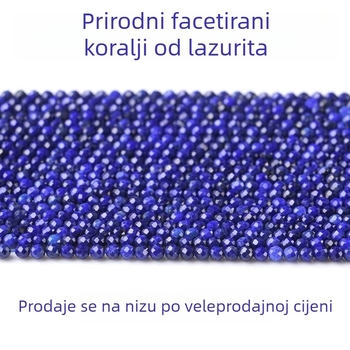 Labave perle od lazurita – ručno rezane okrugle Buddha perle za DIY nakit, polirane, proljeće 2023