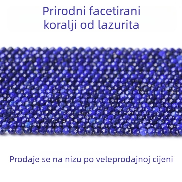 Labave perle od lazurita – ručno rezane okrugle Buddha perle za DIY nakit, polirane, proljeće 2023