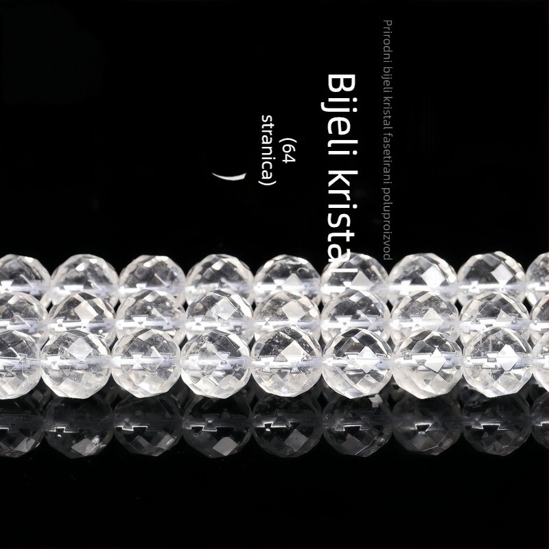 Prirodni bijeli kristal s 64 faceta, labave perle, poluproizvodi za DIY nakit
