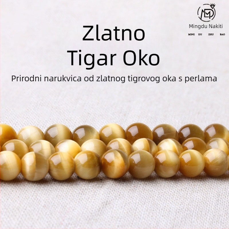 Perle od tigrovog oka – polirane – uzor plemićki – podrijetlo Kina