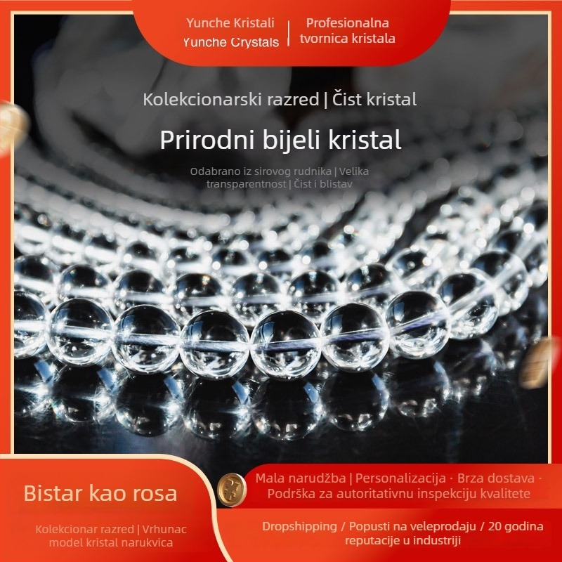 DIY narukvica i ogrlica sa razbacanim kristalnim perlama, kvarc kristal, Donghai County, Lianyungang, proljeće 2025, kolekcionarska kvaliteta