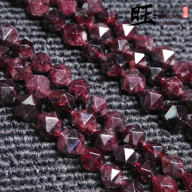 Garnetne slobodne perle za DIY nakit – facetirane, stil laganog luksuza, Guangzhou podrijetlo