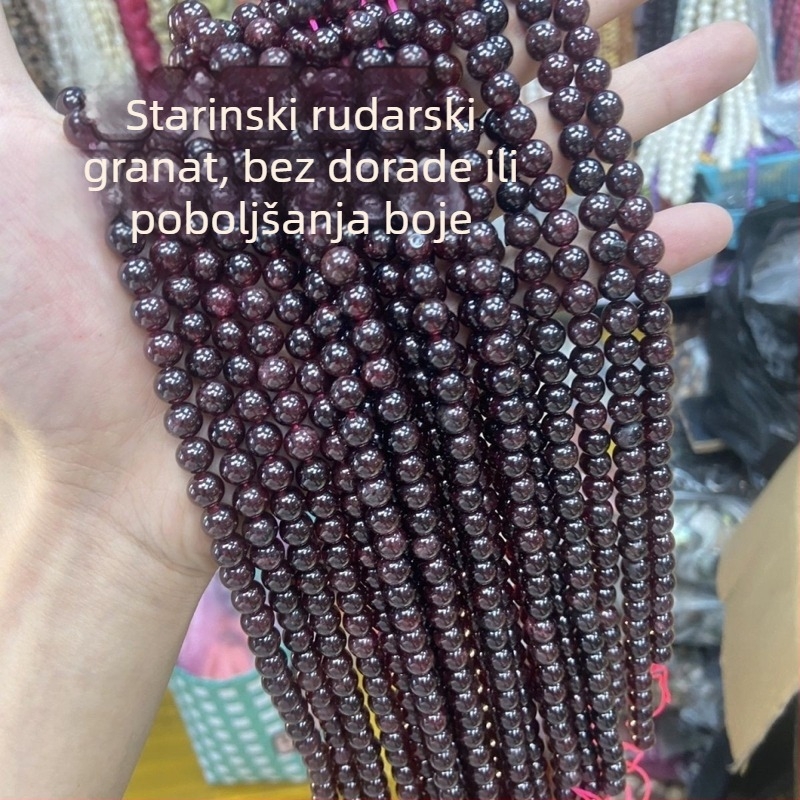 Granatne perle – ručno polirane – plemeniti uzorak – moderan gradski stil