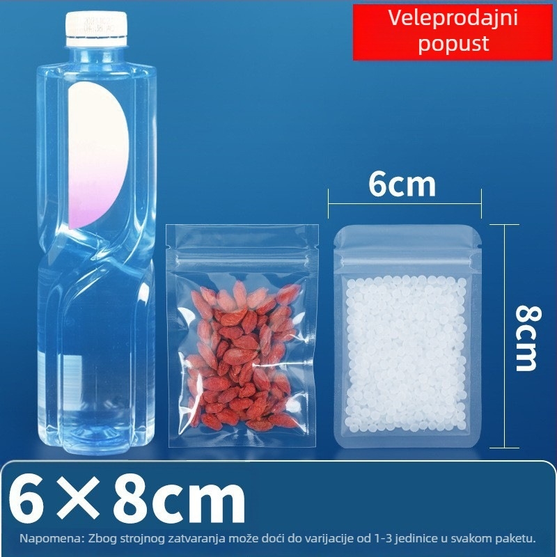 Torba s ravnim dnom, samouzatvarajuća, prozirno-mat ambalaža hrane za čaj i sušeno voće, marki Dehao, materijal: novi materijal, duljina zatvaranja 2–4 cm