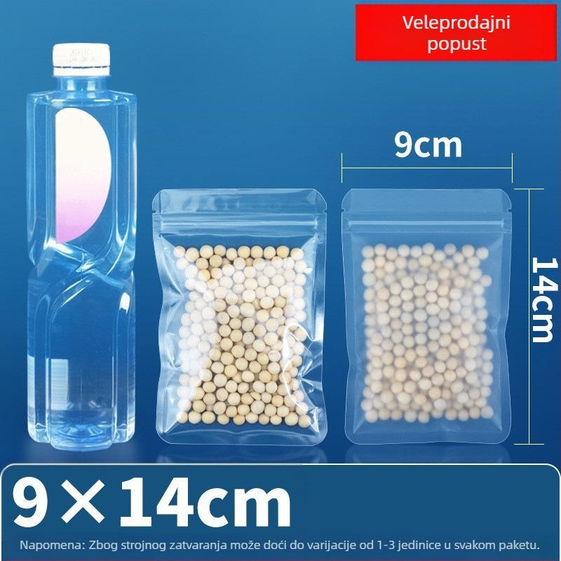 Torba s ravnim dnom, samouzatvarajuća, prozirno-mat ambalaža hrane za čaj i sušeno voće, marki Dehao, materijal: novi materijal, duljina zatvaranja 2–4 cm
