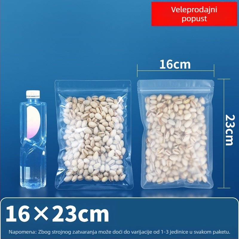 Torba s ravnim dnom, samouzatvarajuća, prozirno-mat ambalaža hrane za čaj i sušeno voće, marki Dehao, materijal: novi materijal, duljina zatvaranja 2–4 cm
