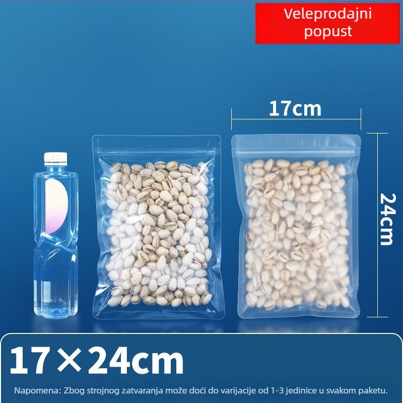 Torba s ravnim dnom, samouzatvarajuća, prozirno-mat ambalaža hrane za čaj i sušeno voće, marki Dehao, materijal: novi materijal, duljina zatvaranja 2–4 cm