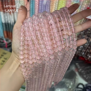 Prirodne ružičaste kristalne okrugle perle, 6 mm, slobodne perle za DIY nakit – narukvice i ogrlice