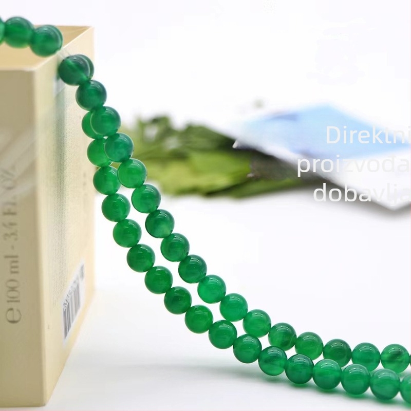 DIY polugotova narukvica od agata, okrugle perle, stil plime, bez obrade