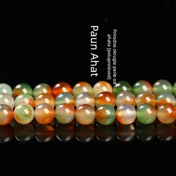 Youjiunuo Jewelry Paunov agat - labave perle za DIY nakit, perle za narukvice, poluproizvodi od agata, 8 mm