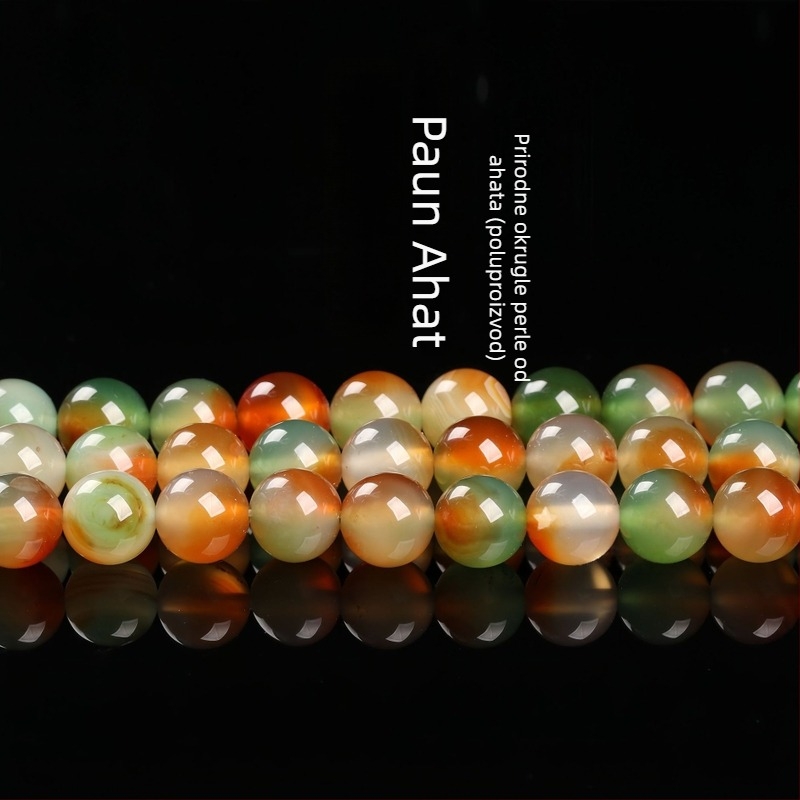 Youjiunuo Jewelry Paunov agat - labave perle za DIY nakit, perle za narukvice, poluproizvodi od agata, 8 mm