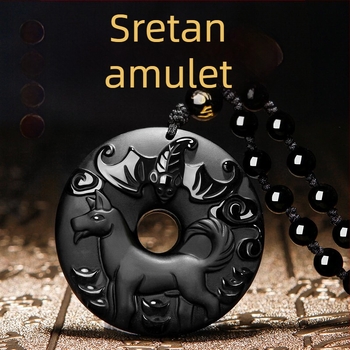 Ogrlica s obsidijanskim zodijakom ha019