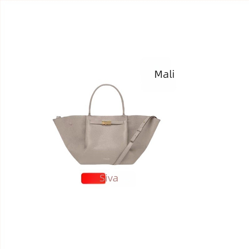 Demellier Wing Bag, Tote torba od prave kože, magnetsko zatvaranje, vodoravni kvadratni oblik, unutarnji džepovi za mobitel i dokumente, podstava od Oxford platna, jedna naramenica