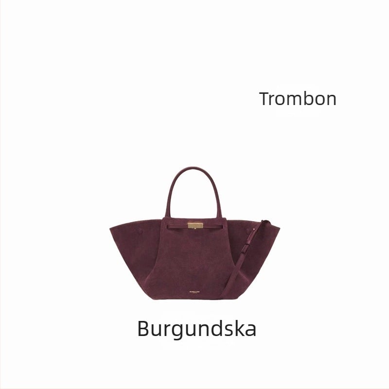 Demellier Wing Bag, Tote torba od prave kože, magnetsko zatvaranje, vodoravni kvadratni oblik, unutarnji džepovi za mobitel i dokumente, podstava od Oxford platna, jedna naramenica