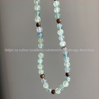 Ogrlica sa zelenim Hair Crystal i zelenim Ghost Crystal, 925 srebra dodatak, originalni dizajn