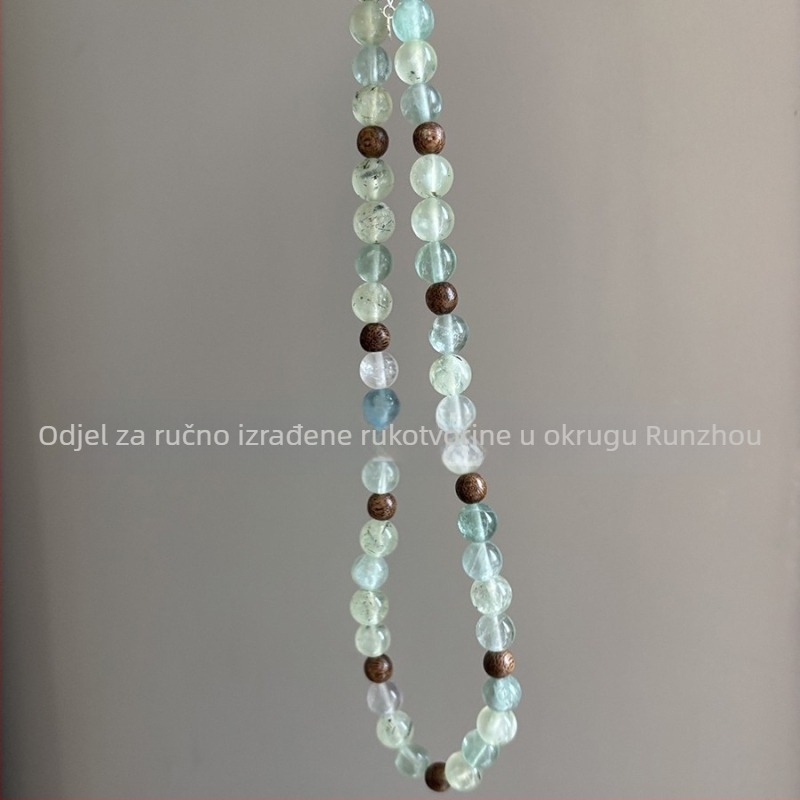 Ogrlica sa zelenim Hair Crystal i zelenim Ghost Crystal, 925 srebra dodatak, originalni dizajn