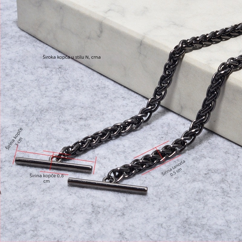 Metalni lančani remen za torbu s kopčom – tanak lanac, crossbody