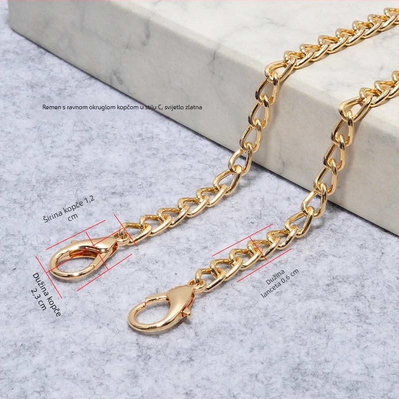 Metalni lančani remen za torbu s kopčom – tanak lanac, crossbody