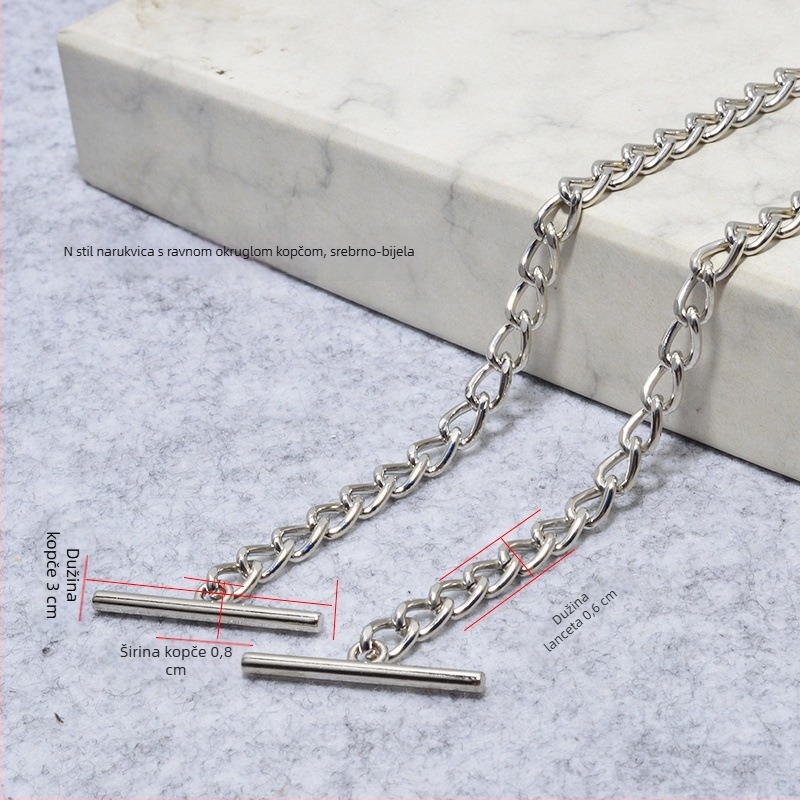 Metalni lančani remen za torbu s kopčom – tanak lanac, crossbody