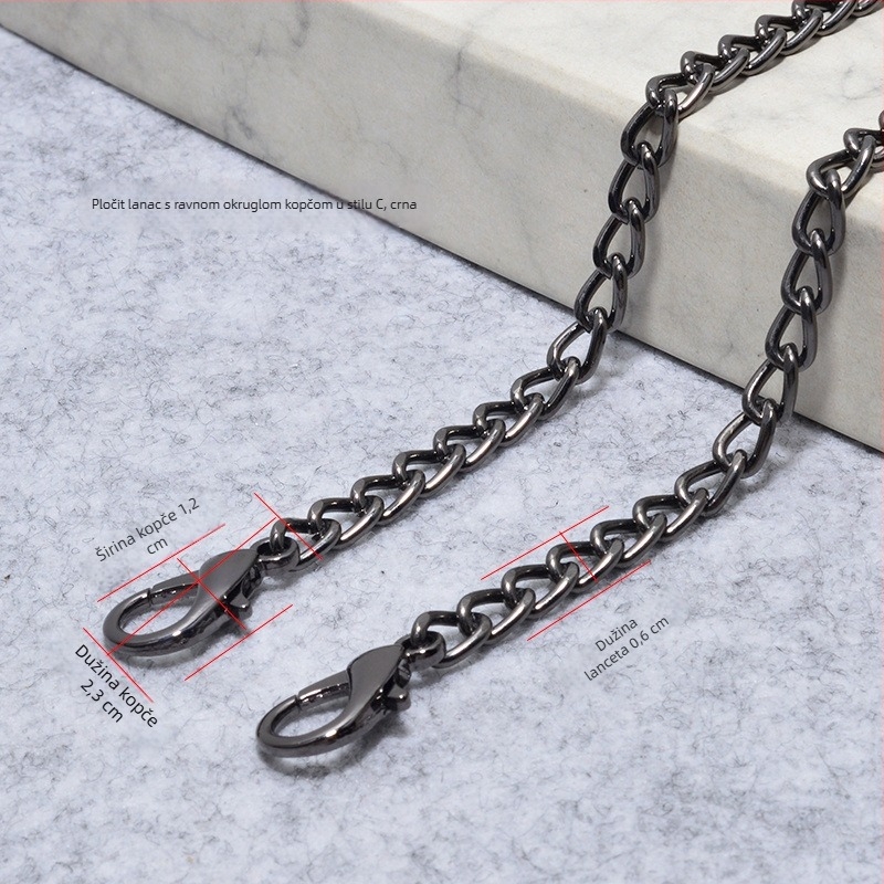 Metalni lančani remen za torbu s kopčom – tanak lanac, crossbody