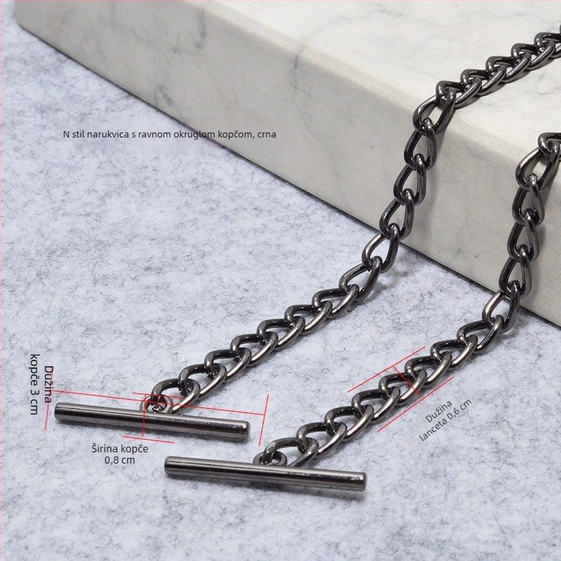Metalni lančani remen za torbu s kopčom – tanak lanac, crossbody