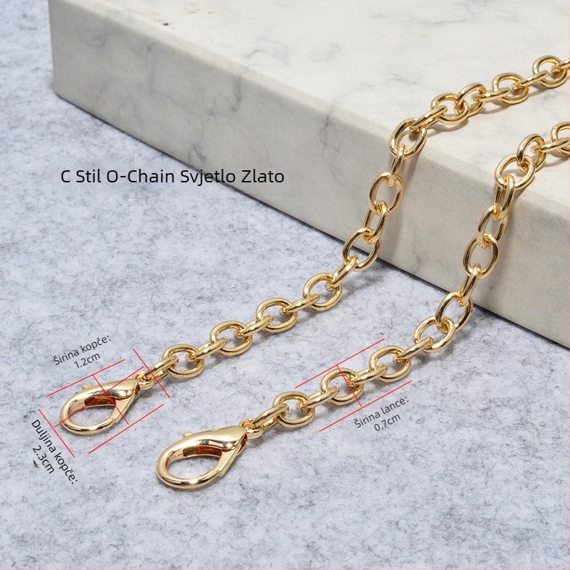 Metalni lančani remen za torbu s kopčom – tanak lanac, crossbody