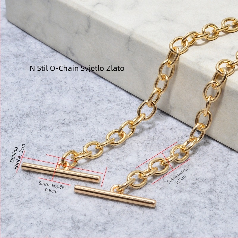 Metalni lančani remen za torbu s kopčom – tanak lanac, crossbody