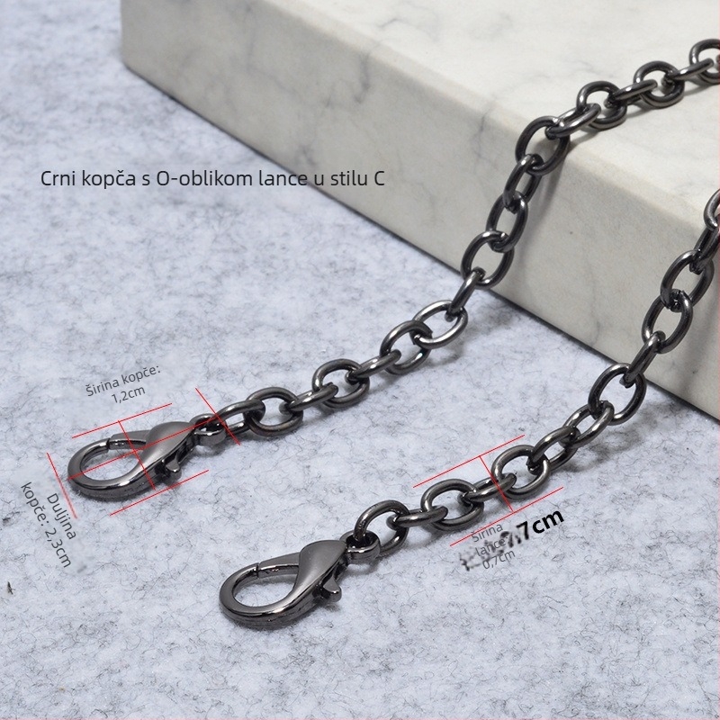 Metalni lančani remen za torbu s kopčom – tanak lanac, crossbody