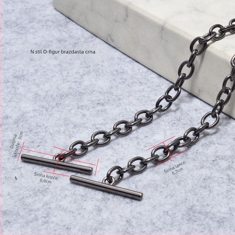 Metalni lančani remen za torbu s kopčom – tanak lanac, crossbody