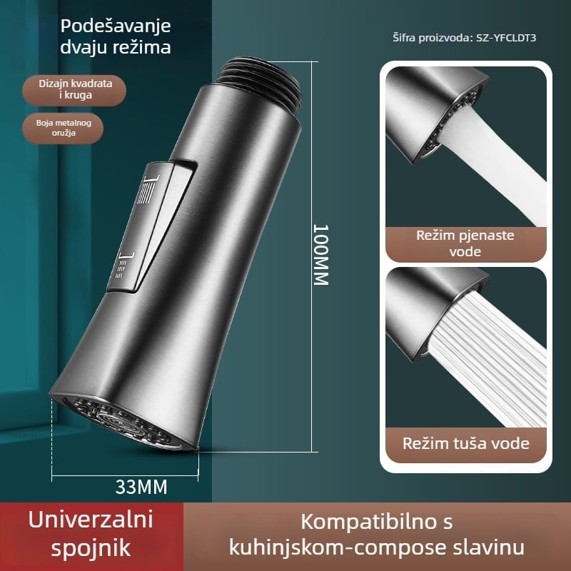 Proširivač kuhinjske slavine s keramičkim jezgrom ventila, ABS kućište, okretna montaža, Ø0.4 ulaz/izlaz, Ø1.0 sjedalo ventila