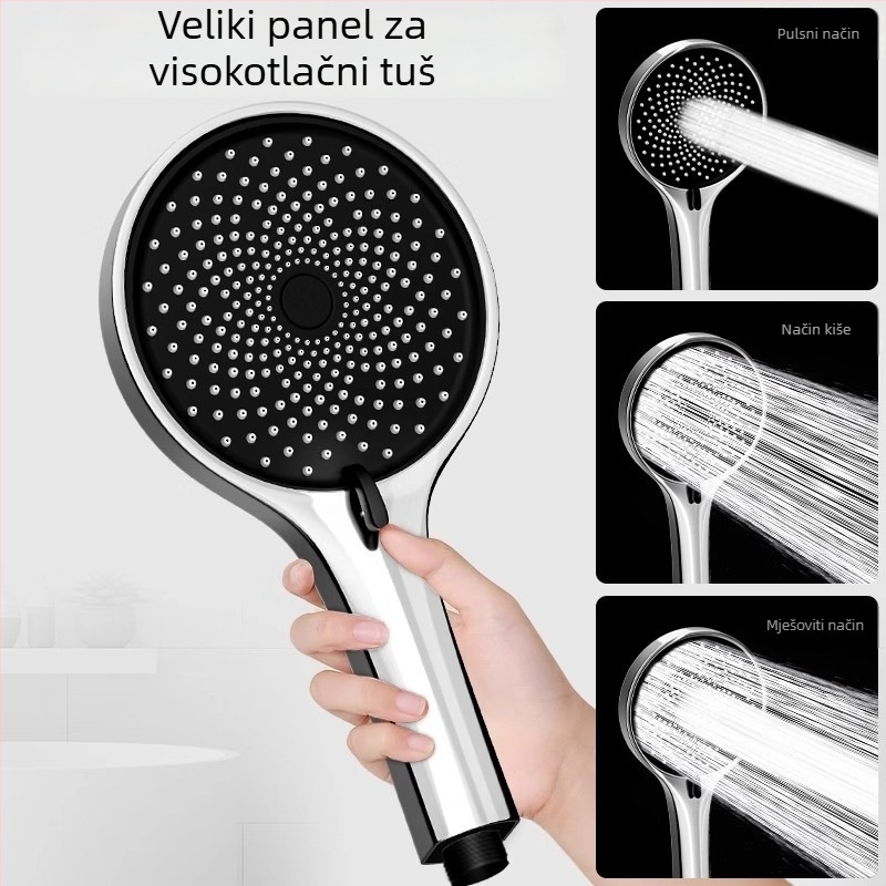 Bakreni set za tuširanje, ugradbeni, model 85-1, 1,6 MPa, kiša i mjehurići, okrugla tuš glava, moderan minimalistički stil