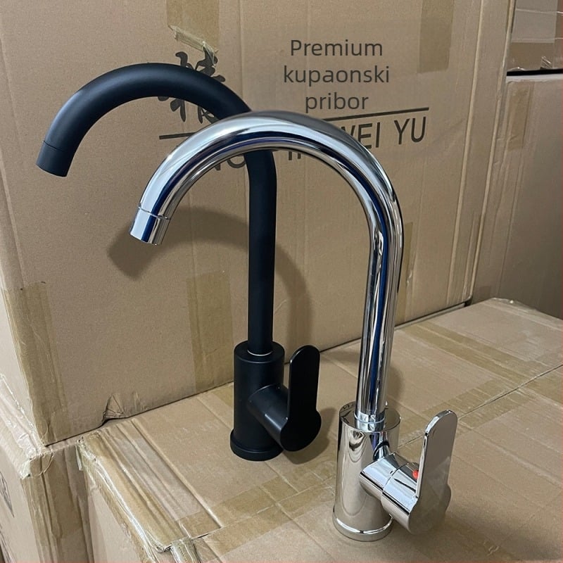 Nehrđajući čelični izvučni kuhinjski faucet, montaža na jedan otvor, keramički disk ventil, model 1200