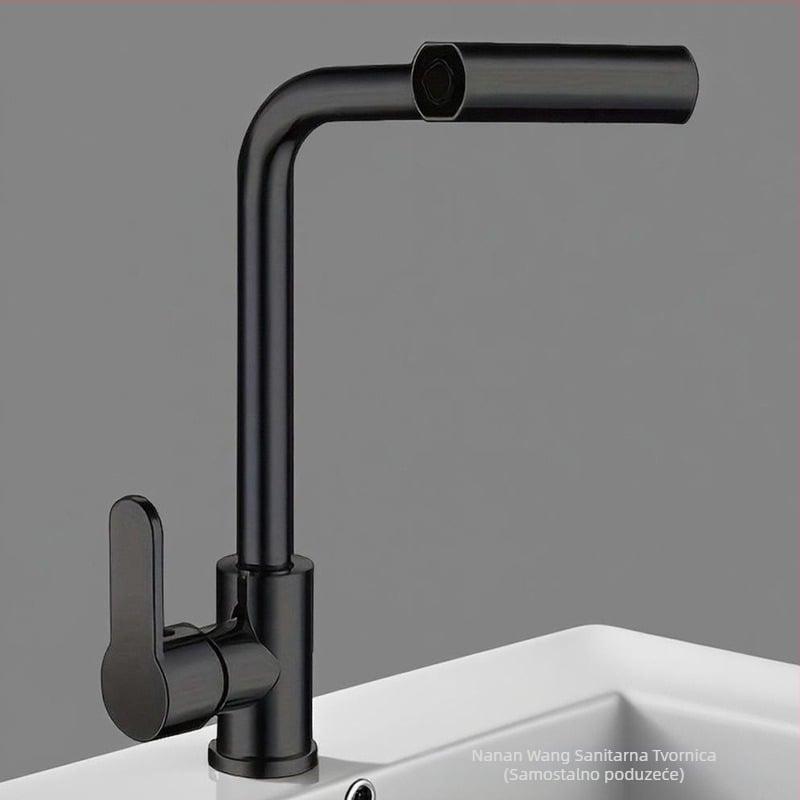 Nehrđajući čelični izvučni kuhinjski faucet, montaža na jedan otvor, keramički disk ventil, model 1200