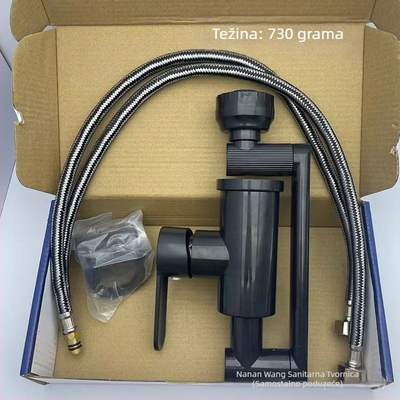 Nehrđajući čelični izvučni kuhinjski faucet, montaža na jedan otvor, keramički disk ventil, model 1200