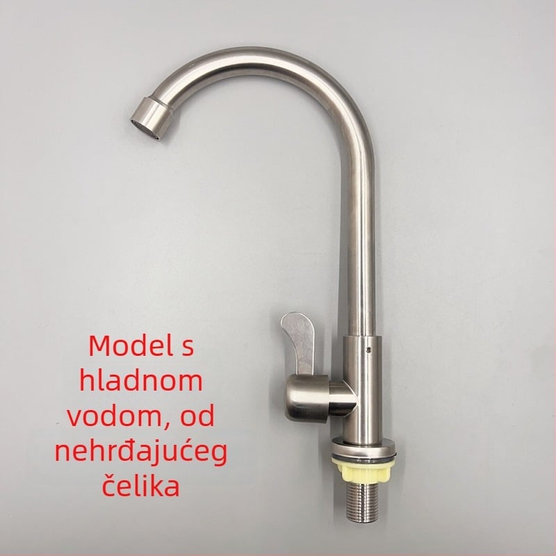 Nehrđajući čelični izvučni kuhinjski faucet, montaža na jedan otvor, keramički disk ventil, model 1200